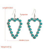 1 Pair Elegant Vintage Style Classic Style Heart Shape Inlay Alloy Turquoise Silver Plated Drop Earrings main image 2