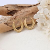 1 Pair IG Style Simple Style U Shape Solid Color Plating 304 Stainless Steel Earrings main image 3