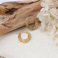 1 Pair IG Style Simple Style U Shape Solid Color Plating 304 Stainless Steel Earrings main image 5