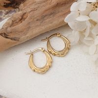 1 Pair IG Style Simple Style U Shape Solid Color Plating 304 Stainless Steel Earrings main image 6
