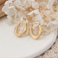 1 Pair IG Style Simple Style U Shape Solid Color Plating 304 Stainless Steel Earrings main image 1