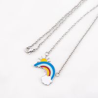 304 Stainless Steel Cute Polishing Epoxy Carving Clouds Sun Rainbow main image 7