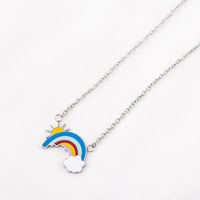 304 Stainless Steel Cute Polishing Epoxy Carving Clouds Sun Rainbow main image 5