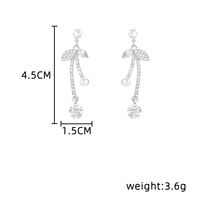 1 Pair Romantic Sweet Simple Style Cherry Inlay Alloy Artificial Pearls Artificial Diamond Drop Earrings main image 2