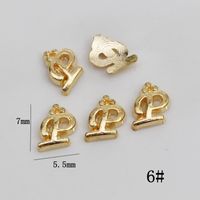 10 Pcs/package Simple Style Letter Crown Anchor Alloy Plating Pendant Jewelry Accessories sku image 4