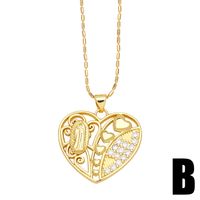 Simple Style Heart Shape Copper Plating Inlay Zircon 18k Gold Plated Pendant Necklace main image 6