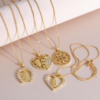 Simple Style Heart Shape Copper Plating Inlay Zircon 18k Gold Plated Pendant Necklace main image 3