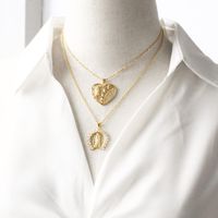 Einfacher Stil Herzform Kupfer Überzug Inlay Zirkon 18 Karat Vergoldet Halskette Mit Anhänger main image 4