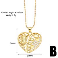 Simple Style Heart Shape Copper Plating Inlay Zircon 18k Gold Plated Pendant Necklace sku image 2
