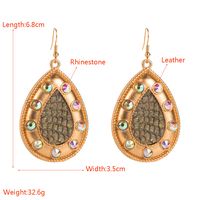 1 Pair Glam Vintage Style Water Droplets Plating Inlay Alloy Artificial Leather Rhinestones Drop Earrings main image 2
