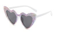 Fashion Heart Shape Ac Special-shaped Mirror Diamond Frameless Women's Sunglasses sku image 13