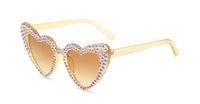 Fashion Heart Shape Ac Special-shaped Mirror Diamond Frameless Women's Sunglasses sku image 14