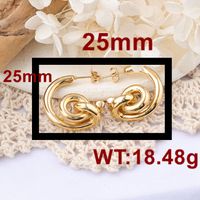 1 Paire Style IG Géométrique Couleur Unie Placage Acier Inoxydable 304 Boucles D'Oreilles main image 2