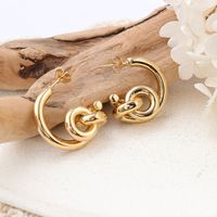 1 Pair IG Style Geometric Solid Color Plating 304 Stainless Steel Ear Studs main image 6