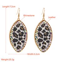 1 Pair Vintage Style Classic Style Leopard Plating Inlay Alloy Artificial Leather Rhinestones Drop Earrings main image 2