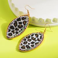 1 Pair Vintage Style Classic Style Leopard Plating Inlay Alloy Artificial Leather Rhinestones Drop Earrings main image 1