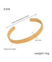Casual Simple Style Solid Color Titanium Steel Indentation Plating 18k Gold Plated Bangle main image 2