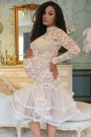 Elegant Flower Lace Polyester Maternity Clothing sku image 1