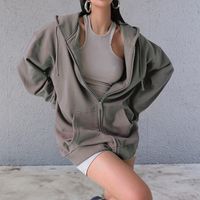 Women's Hoodies Long Sleeve Casual Classic Style Solid Color main image 2