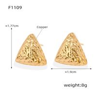 1 Pair Casual Simple Style Triangle Round Square Plating Copper 18k Gold Plated Ear Studs main image 9