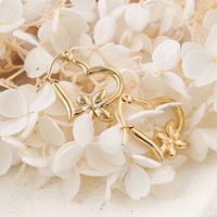 1 Pair IG Style Heart Shape Plating 304 Stainless Steel Hoop Earrings main image 4