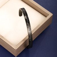 XUPING Simple Style Letter 304 Stainless Steel 18K Gold Plated Raw Steel Black Gun Bangle In Bulk main image 8