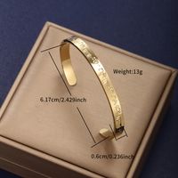 XUPING Simple Style Letter 304 Stainless Steel 18K Gold Plated Raw Steel Black Gun Bangle In Bulk sku image 2
