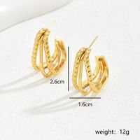 1 Pair Classic Style Geometric Solid Color Plating Hollow Out Copper 18K Gold Plated Ear Studs main image 2