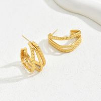 1 Pair Classic Style Geometric Solid Color Plating Hollow Out Copper 18K Gold Plated Ear Studs main image 4