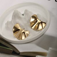 1 Pair Hip-Hop XUPING Plant Solid Color Plating 304 Stainless Steel 18K Gold Plated Raw Steel Ear Studs main image 4