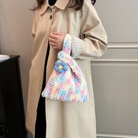 Women's Plush Color Block Basic Classic Style Sewing Thread Square Open Shoulder Bag main image 6