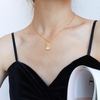 Elegant Queen Simple Style Rectangle Stainless Steel Plating 18k Gold Plated Pendant Necklace main image 3