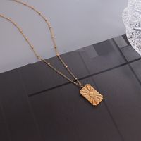 Elegant Queen Simple Style Rectangle Stainless Steel Plating 18k Gold Plated Pendant Necklace main image 1