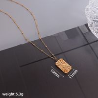 Elegant Queen Simple Style Rectangle Stainless Steel Plating 18k Gold Plated Pendant Necklace main image 2