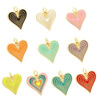 1 Piece Retro Heart Shape Copper Enamel Jewelry Accessories main image 6