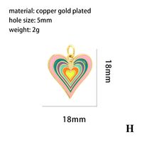 1 Piece Retro Heart Shape Copper Enamel Jewelry Accessories sku image 7