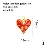 1 Piece Retro Heart Shape Copper Enamel Jewelry Accessories sku image 9