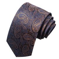 Business Formal Solid Color Cashew Nuts Flower Polyester Yarn Men's Tie sku image 33