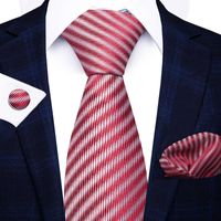 Simple Style Stripe Lattice Waves Polyester Yarn Men's Tie sku image 29
