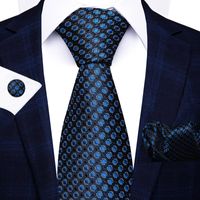 Simple Style Stripe Lattice Waves Polyester Yarn Men's Tie sku image 57