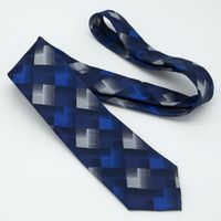 Business Formal Stripe Plaid Polyester Unisex Tie main image 4