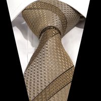 Business Formal Stripe Plaid Polyester Unisex Tie main image 3