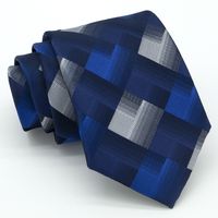 Business Formal Stripe Plaid Polyester Unisex Tie main image 5
