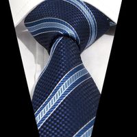 Business Formal Stripe Plaid Polyester Unisex Tie sku image 10