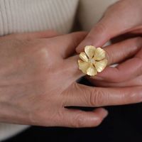 Sweet Flower Copper Plating Silver Plated Rings main image 2