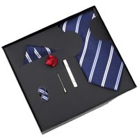 Business Stripe Arrow Solid Color Polyester Yarn Men's Tie main image 2