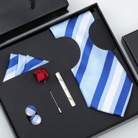 Business Stripe Arrow Solid Color Polyester Yarn Men's Tie sku image 18