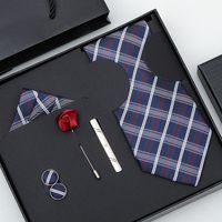 Business Stripe Arrow Solid Color Polyester Yarn Men's Tie sku image 27
