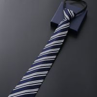 Simple Style Stripe Solid Color Polyester Yarn Men's Tie main image 4
