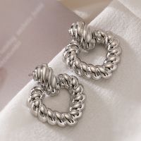 1 Pair Sweet Simple Style Heart Shape Plating Copper 18k Gold Plated Drop Earrings sku image 3